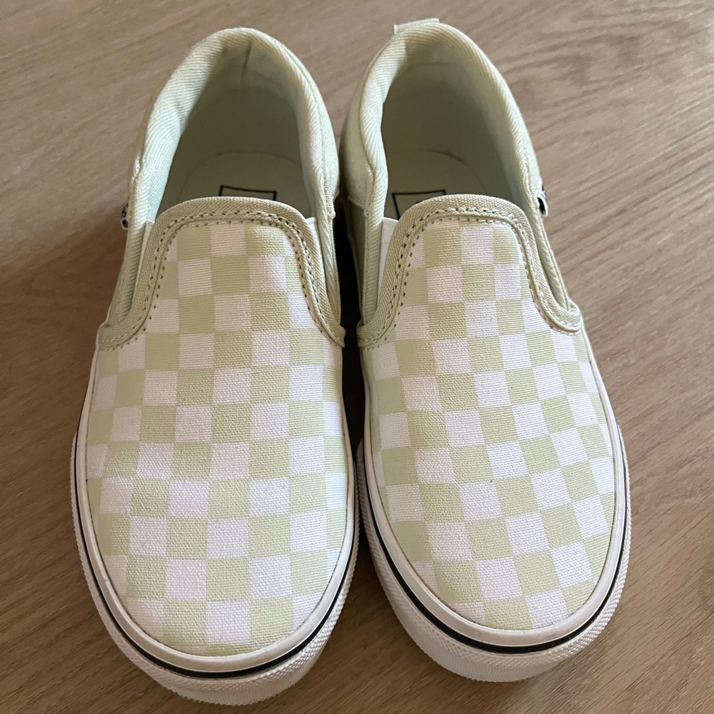 Checkerboard Mint Kids Vans